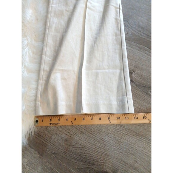 NWT Loft Women's Size 12 Linen Blend Wide Leg Trousers Oatmeal - Picture 10 of 10